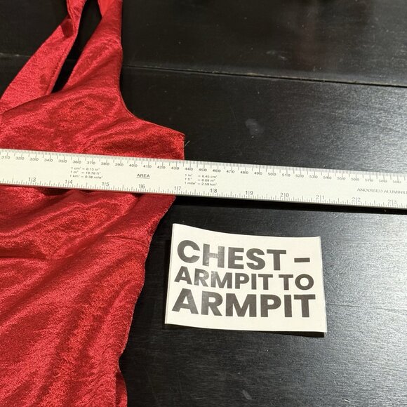 NWT Y2K Babydoll Red Satin Sleeveless Holiday Womens Dress Size 12 - Picture 11 of 13